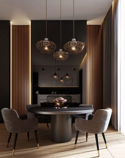 CGI interior of dining room